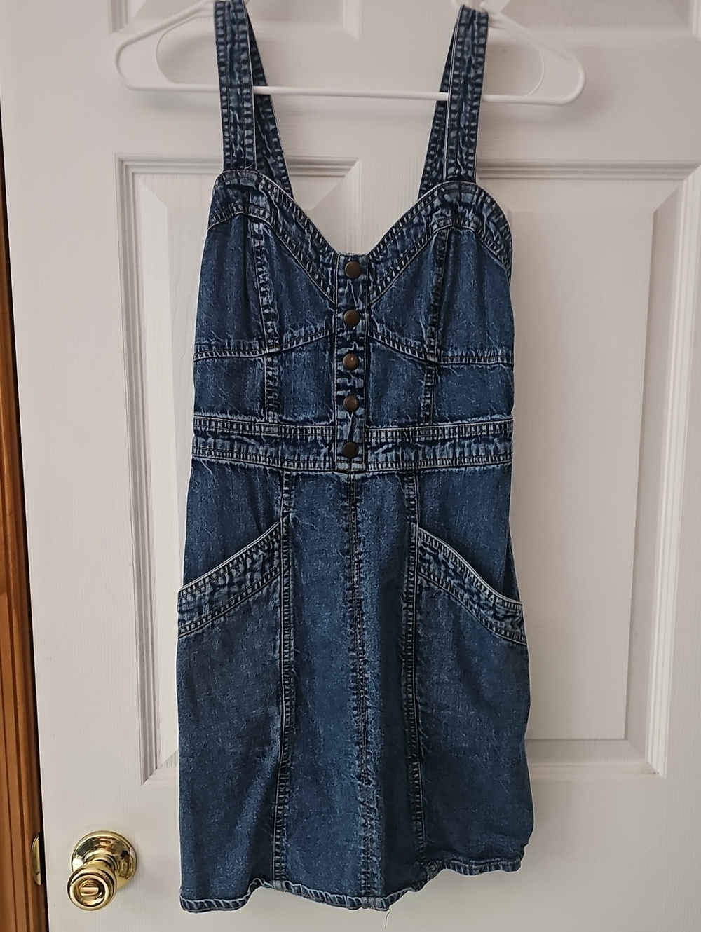 VINTAGE Japna Dark Blue Denim Pinafore Dress